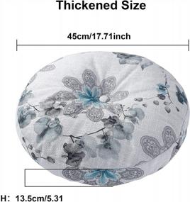 img 3 attached to Round Floor Pillow Cushion With Removable Zippered Cover - 17.7X17.7Inch Natural Linen Room Décor Pouf For Meditation, Yoga By NOVWANG (Flower)