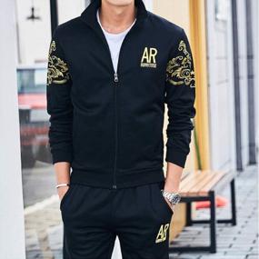 img 1 attached to Men'S Athletic Tracksuit: Full Zip Sweatshirt And Joggers Set For Sports And Casual Wear