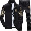 men's athletic tracksuit: full zip sweatshirt and joggers set for sports and casual wear logo