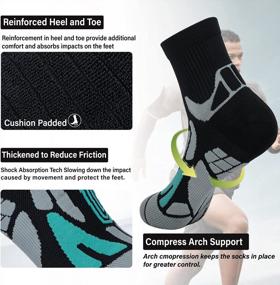 img 3 attached to Влагоотводящие носки для бега с подкладкой и низким вырезом от Hylaea Athletic