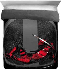 img 2 attached to 👹 Marvel Deadpool Twist Full/Queen Comforter by Jay Franco - Ultra Soft Bedding with Fade-Resistant Polyester Microfiber Fill (Official Marvel Product)