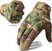 tactical motorcycle gloves for men women with upgraded touch screen and damping palm pads - rubber guard protection. logo