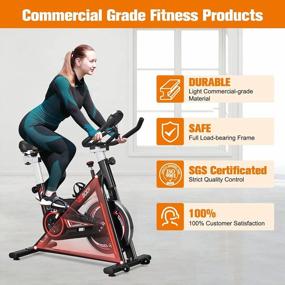 img 2 attached to VIGBODY Indoor Cycling Bike For Cardio Workout With LCD Monitor And Comfortable Seat Cushion - Perfect For Home Training Biking