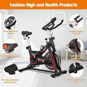 img 3 attached to VIGBODY Indoor Cycling Bike For Cardio Workout With LCD Monitor And Comfortable Seat Cushion - Perfect For Home Training Biking