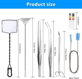 img 3 attached to 🐠 Enhance your Aquascape with Liveek's 8-in-1 Extra Long Aquarium Aquascaping Tools Kit - Stainless Steel Tweezers, Scissors, Scrapers, and More!