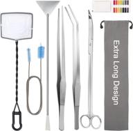 🐠 enhance your aquascape with liveek's 8-in-1 extra long aquarium aquascaping tools kit - stainless steel tweezers, scissors, scrapers, and more! логотип