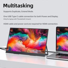 img 1 attached to Cocopar Upgraded Portable Monitor with FreeSync & Kickstand - 17.3" Full HD Display with HDR & 60Hz Refresh Rate (Model Y173FH7LS)