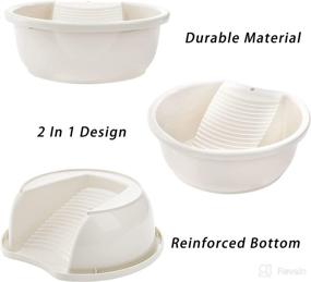 img 2 attached to 🧺 SOUJOY 2 Pack Portable Plastic Washboard Basin for Hand Washing Clothes, Non-Slip Washtub with Integrated Washboard for Small Delicate Articles, Laundry Washing for Home and Outdoor Use