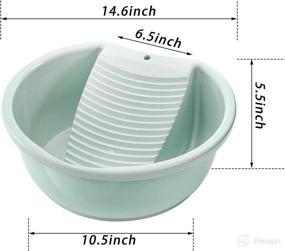 img 3 attached to 🧺 SOUJOY 2 Pack Portable Plastic Washboard Basin for Hand Washing Clothes, Non-Slip Washtub with Integrated Washboard for Small Delicate Articles, Laundry Washing for Home and Outdoor Use