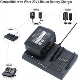 img 2 attached to 5.0Ah Replacement Battery For Worx 20V PowerShare Tools - Compatible With WA3575, WA3520 & More!