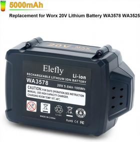 img 3 attached to 5.0Ah Replacement Battery For Worx 20V PowerShare Tools - Compatible With WA3575, WA3520 & More!