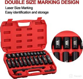 img 1 attached to 🔩 KBOISHA 25-Piece 1/2-Inch Drive Impact Socket Set - 6 Point Standard Metric Sizes CR-V Impact Sockets with Socket Adapter & Extension Bar