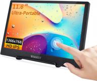 🖥️ wimaxit 12" portable touchscreen monitor 1366x768 with built-in speakers - m1161ct, ips, wall mountable logo