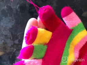 img 2 attached to Pink Striped Kids Gloves Magic Girls' Accessories for Cold Weather