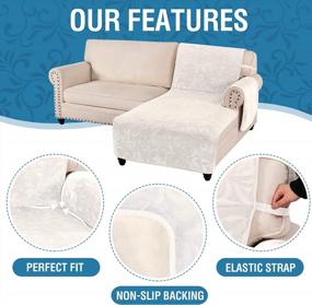img 1 attached to Protect Your Sofa With H.VERSAILTEX Premium Waterproof Velvet Chaise Lounge Slipcover - Classic Flower Pattern Furniture Protector