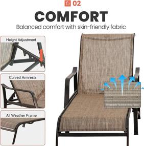 img 2 attached to Relax In Style Outdoors With PatioFestival'S Adjustable Metal Lounge Chair And Bistro Table Set