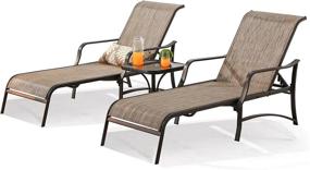 img 4 attached to Relax In Style Outdoors With PatioFestival'S Adjustable Metal Lounge Chair And Bistro Table Set