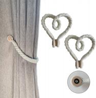magnetic curtain tiebacks by cawanfly for stylish window accents - pack of 2 window drape weave holdbacks for blackout and sheer treatments logo