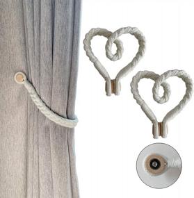 img 4 attached to Magnetic Curtain Tiebacks By CAWANFLY For Stylish Window Accents - Pack Of 2 Window Drape Weave Holdbacks For Blackout And Sheer Treatments