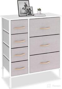 img 4 attached to 🗄️ Bizroma 7 Drawer Tall Fabric Dresser: Heightened Feet and Wall Nails for a Stylish and Practical Bedroom, Closet, Entryway, Hallway, or Nursery Room Storage Solution in Light Gray/White