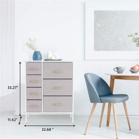 img 3 attached to 🗄️ Bizroma 7 Drawer Tall Fabric Dresser: Heightened Feet and Wall Nails for a Stylish and Practical Bedroom, Closet, Entryway, Hallway, or Nursery Room Storage Solution in Light Gray/White