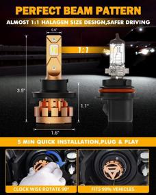 img 3 attached to 2 Pack Auxbeam H13/9008 LED Fog Light Bulbs 70W 14000Lm F-16 Plus Series With 2 Pcs Of 9008 Conversion Kits High Brightness SMD LED Chips