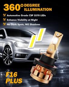 img 1 attached to 2 Pack Auxbeam H13/9008 LED Fog Light Bulbs 70W 14000Lm F-16 Plus Series With 2 Pcs Of 9008 Conversion Kits High Brightness SMD LED Chips