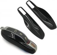 black keyless remote key case for porsche cayenne panamera - carmonmon smart protectors plastic cover side blades. logo