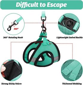 img 1 attached to Escape-Proof Cat Harness and Leash Set - Medium, Green - Ideal for Walking