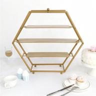 efavormart 21" 3-tier gold metal hexagonal cupcake stand | tiered dessert display holder logo