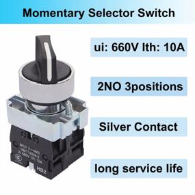 img 3 attached to TWTADE / 2Pcs 22Mm Selector Switch 2 NO 3 - Positions Momentary Rotary Selector Switch 440V 10A XB2-20X/33-HB2-BD53