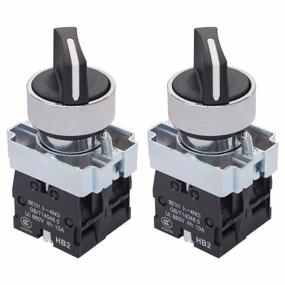 img 4 attached to TWTADE / 2Pcs 22Mm Selector Switch 2 NO 3 - Positions Momentary Rotary Selector Switch 440V 10A XB2-20X/33-HB2-BD53