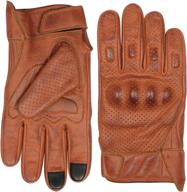 vance leathers' premium waxed austin brown leather perforated motorcycle gloves for men: ultimate riding comfort and style logo