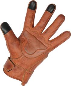 img 1 attached to Vance Leathers' Premium Waxed Austin Brown Leather Perforated Motorcycle Gloves for Men: Ultimate Riding Comfort and Style