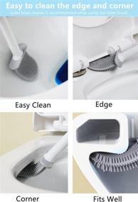 img 3 attached to 🚽 White Toilet Brush and Holder Set - XAJH Bathroom Cleaning Kit with Flexible Silicone Bristles, Compact Size for Storage and Ventilated Base