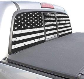 img 4 attached to XPLORE OFFROAD - Universal American Flag Window Decal | Pickup Trucks, SUVs, Cars | Perforated Vinyl Graphic in Distressed Black & White