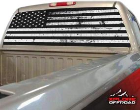 img 3 attached to XPLORE OFFROAD - Universal American Flag Window Decal | Pickup Trucks, SUVs, Cars | Perforated Vinyl Graphic in Distressed Black & White