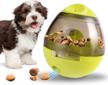 iq treat ball dog toy & slow feeder bowl - small interactive collapsible stimulating play, adjustable treats eat canister maze gym ball - green logo