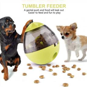 img 2 attached to IQ Treat Ball Dog Toy & Slow Feeder Bowl - Small Interactive Collapsible Stimulating Play, Adjustable Treats Eat Canister Maze Gym Ball - Green