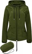 packable lightweight women's rain jacket with hood - waterproof outdoor windbreaker by gemyse logo