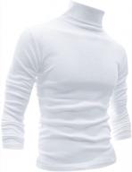men slim fit lightweight long sleeve pullover top turtleneck t-shirt logo