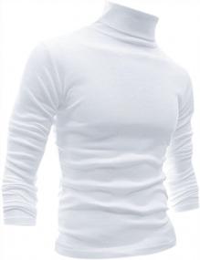 img 4 attached to Men Slim Fit Lightweight Long Sleeve Pullover Top Turtleneck T-Shirt