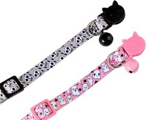 img 3 attached to 🎃 Spooktacular BoomBone 2 Pack Skull Cat Collar with Bell - Perfect Halloween Breakaway Kitten Collars