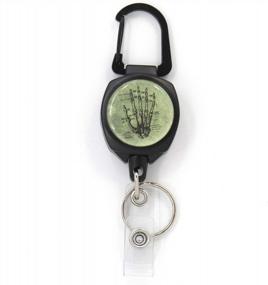 img 4 attached to Stay Organized With Buttonsmith'S Extra Heavy Duty Anatomy Hand Sidekick Retractable Badge Reel With Carabiner And Key Ring - Made In The USA