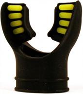 upgrade your scuba gear with scubamax silicone mouthpiece with color tab replacement in black/yellow логотип