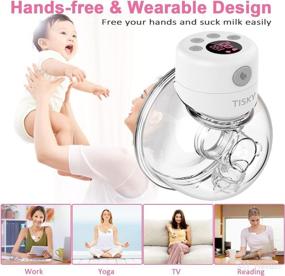 img 3 attached to 🍼 Wearable Breast Pump TISKY - Electric Hands Free Breast Pump with Low Noise & LCD Screen, Portable Breastfeeding Pump with 2 Mode & 9 Levels and Memory Function -24mm