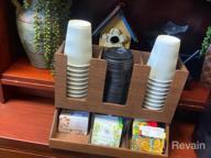 img 1 attached to Bamboo Coffee Station Organizer With 6 Compartments - Condiment Rack And Caddy For K-Pods, Snacks, Tea Bags, Disposable Cups - Ideal For Your Breakroom Accessories review by Steve Griffin
