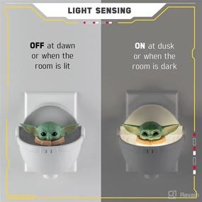 img 2 attached to 🌟 UL-Certified STAR WARS LED Night Light with Dusk-to-Dawn Sensor - Baby Yoda Floating Carrier, The Mandalorian, Grogu - Cute Kids Nightlight for Bedroom, Bathroom, Hallway, Game Room - 53234