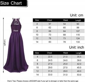 img 2 attached to Acecharming Big Girls Junior Bridesmaid Dress Halter Neck Lace Chiffon Maxi Dress Wedding Pageant Ball Gown