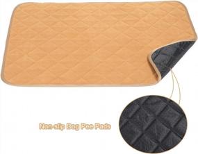img 1 attached to Reusable Waterproof Dog Training Pads With Non-Slip Bottom + Pet Grooming Gloves - 34X36 Inches For Whelping And Puppy Potty Training By MBJERRY.